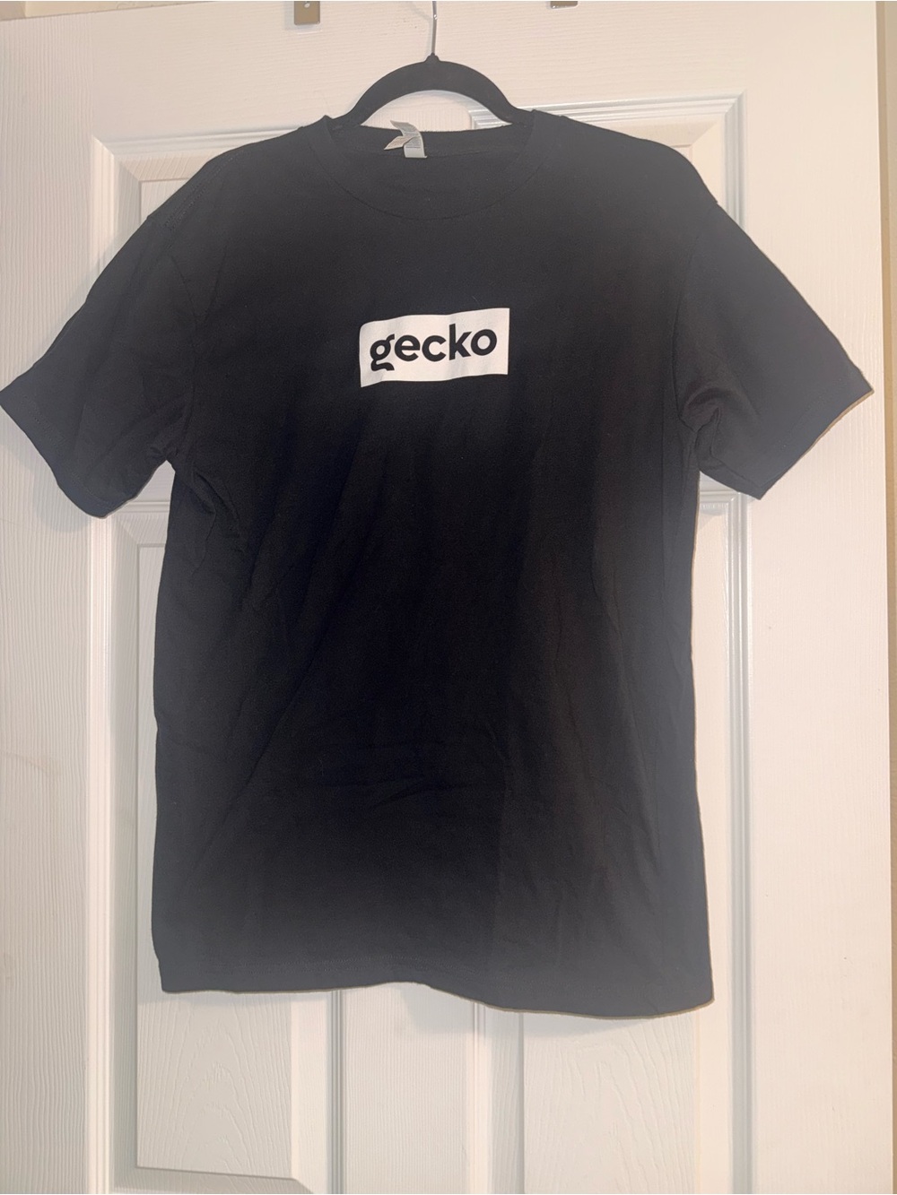 American Apparel Black Tee with White Gecko Box Logo
